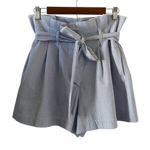 J Crew Seersucker Stripe Tie Front Shorts Size 6